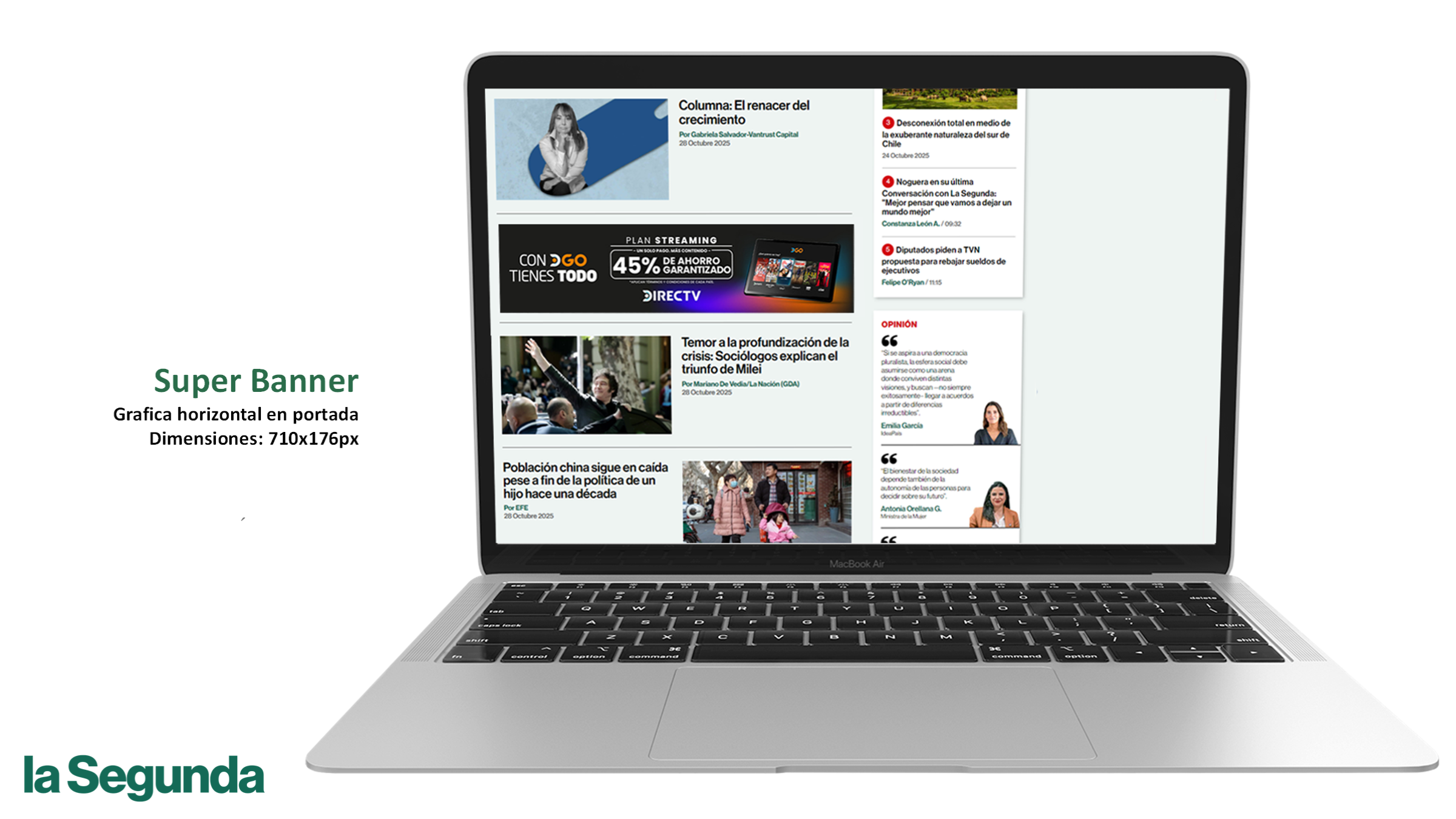 Paquete Nº76: Lasegunda.com - Superbanner HOME- Lunes a Domingo